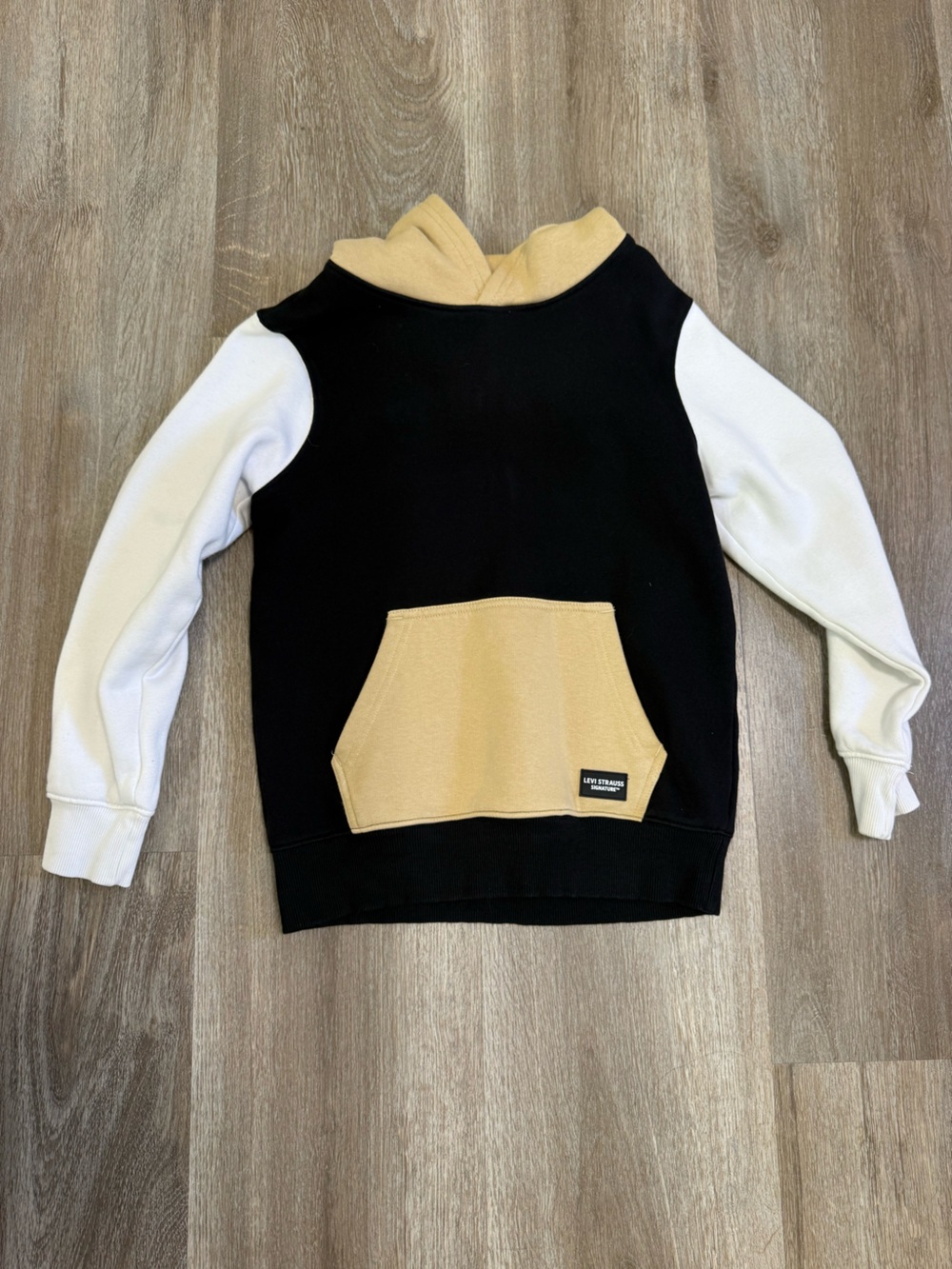 Levi's Black, Cream & White Colorblock Pullover Hoodie